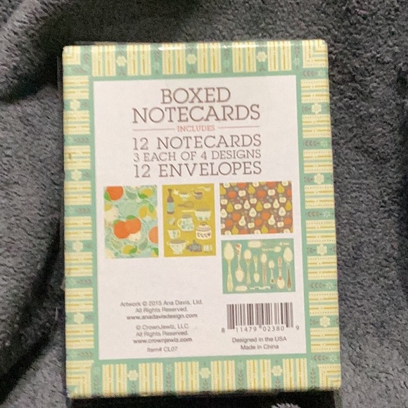 ANA DAVIS for  CROWNJELZ Boxed Notecards Retro-Themed 12 of 4 Designs sealed - Picture 2 of 3
